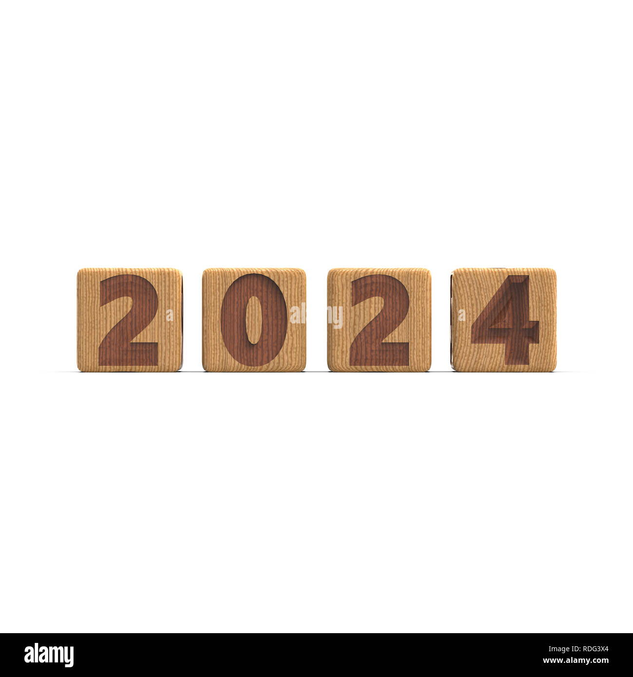 The Year 2024 sign on in pure white background Stock Photo Alamy