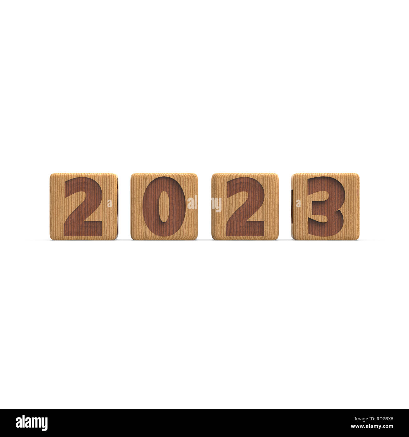 The Year 2023 sign on in pure white background Stock Photo - Alamy
