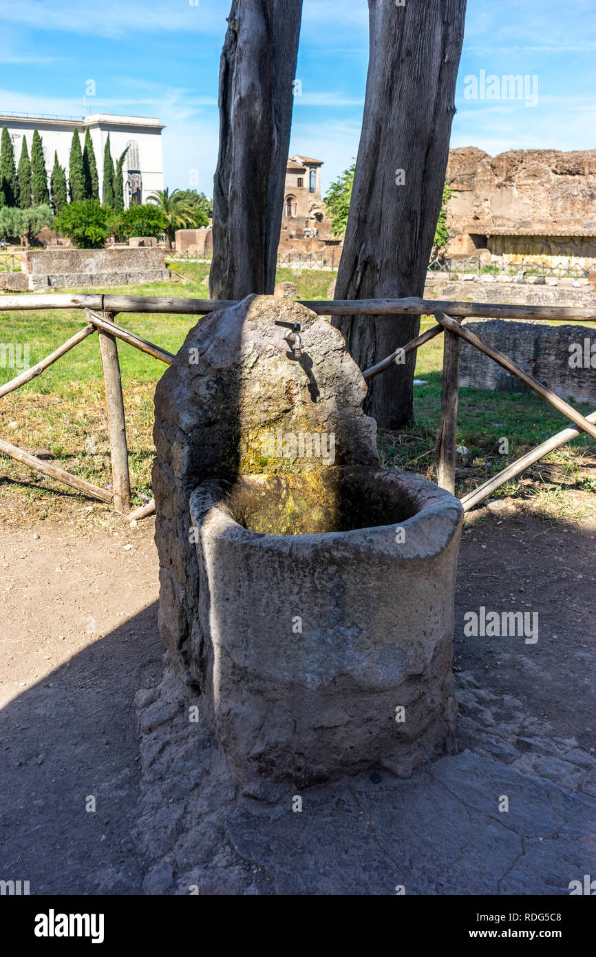 Italy, Rome, Roman Forum, a close up of a water tap Stock Photo