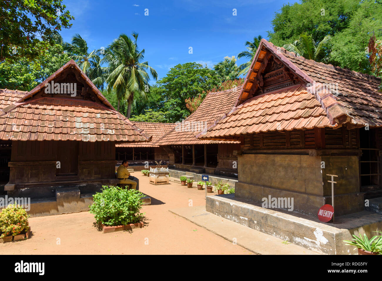 Padmanabhapuram Palace, typical Keralan architecture, Tamil Nadu, India Stock Photo