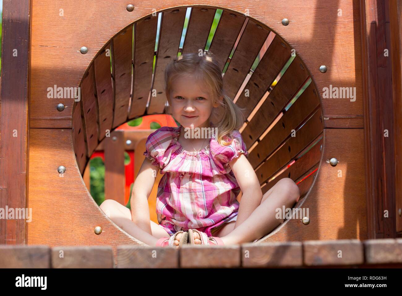 smiling little girl at the playground Stock Photo - Alamy