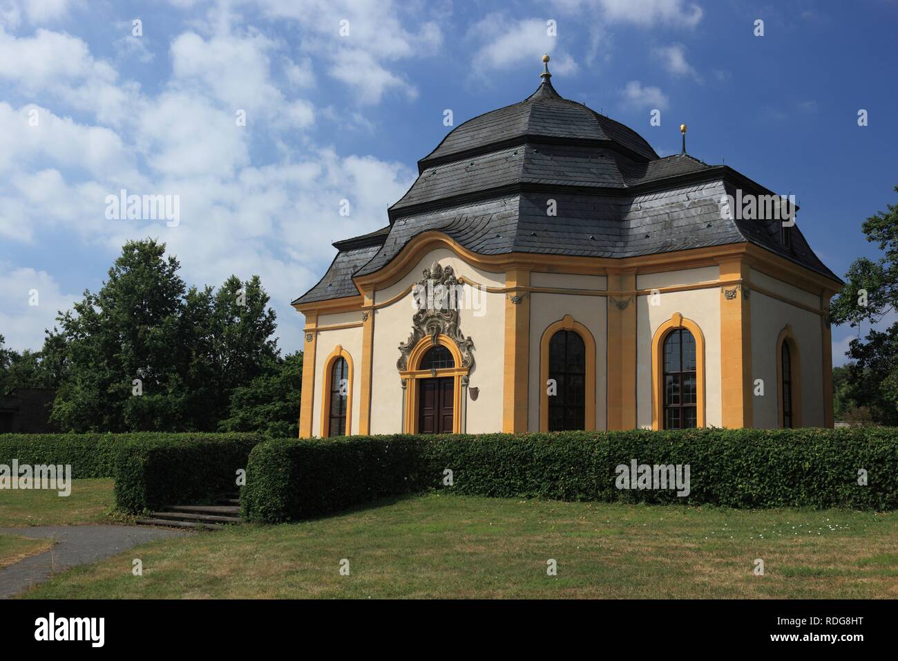 Gartensalett pavilion of Abbot Boniface Gessner, Kloster Maria Bildhausen abbey at Muennerstadt Stock Photo