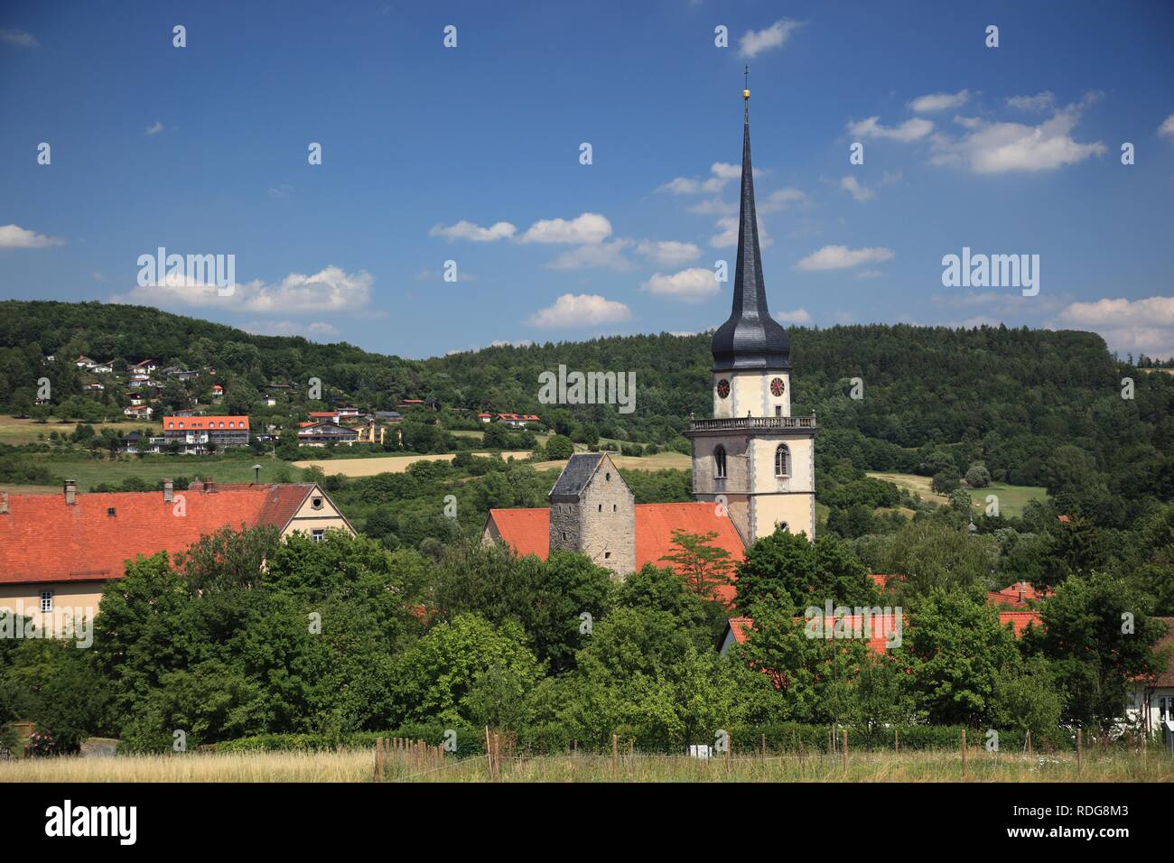 Stadtpfarrkirche Sankt Kilian parish church, Fladungen, Rhoen-Grabfeld district, Lower Franconia, Bavaria Stock Photo