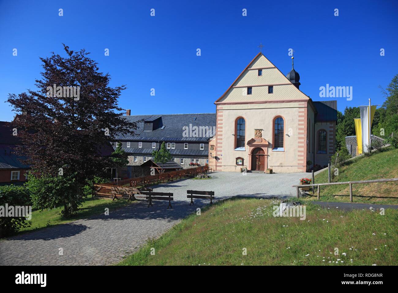 Kloster Kreuzberg Franciscan monastery, Bischofsheim, Landkreis Rhoen-Grabfeld district, Lower Franconia, Bavaria Stock Photo