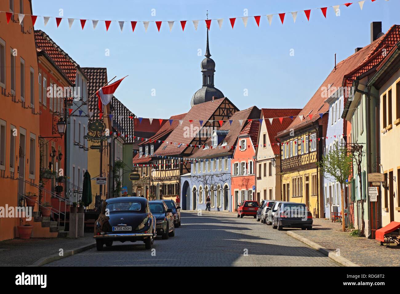Historic centre of Prichsenstadt, district of Kitzingen, Lower Franconia, Bavaria Stock Photo