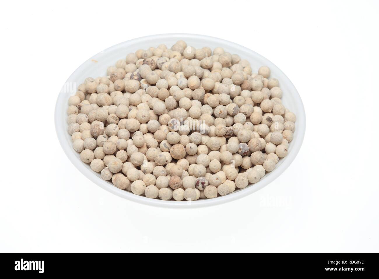 White pepper, peeled pepper (Piper nigrum), spice Stock Photo