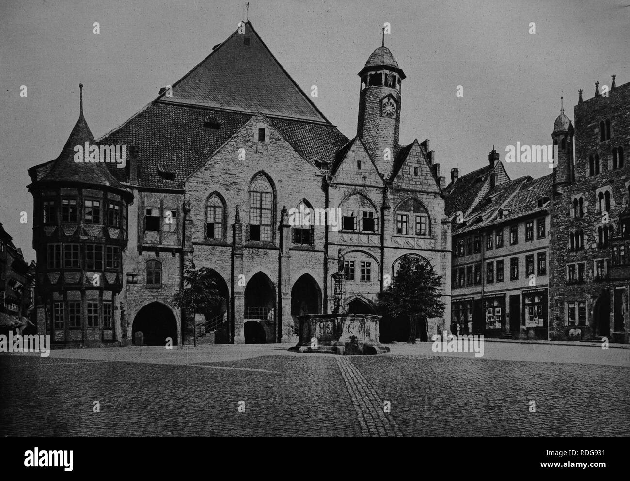 Old town hall of Hildesheim, Lower Saxony, historical photo about 1899