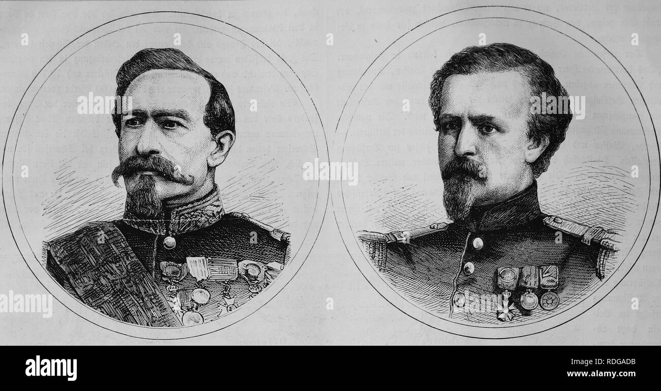 Charles Denis Bourbaki, French General, 1816-1897, left, and Pierre ...