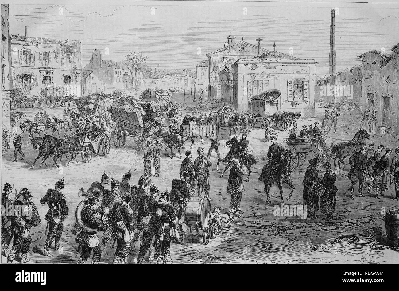 In St. Denis during the truce, Illustrierte Kriegschronik 1870 1871, Illustrated War Chronicle