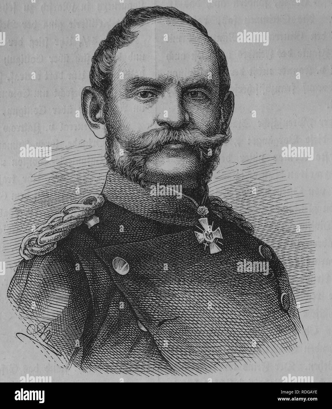 Albert von Rheinbaben, 1813-1880, Prussian general of the cavalry, historic illustration, illustrated war chronicle 1870 to 1871 Stock Photo