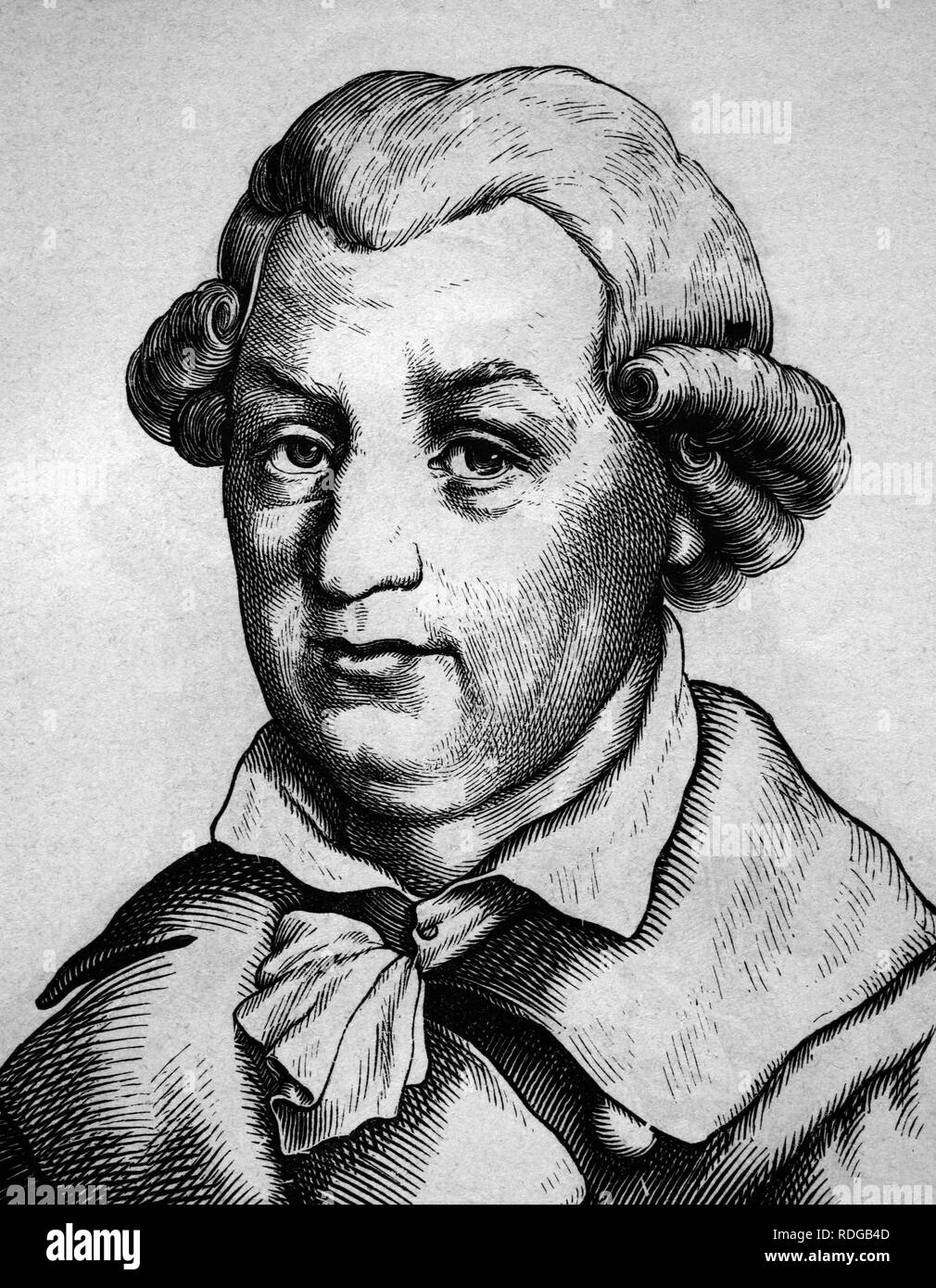 Johann Karl August Musaeus, 1735 - 1787, portrait, historic illustration, 1880 Stock Photo