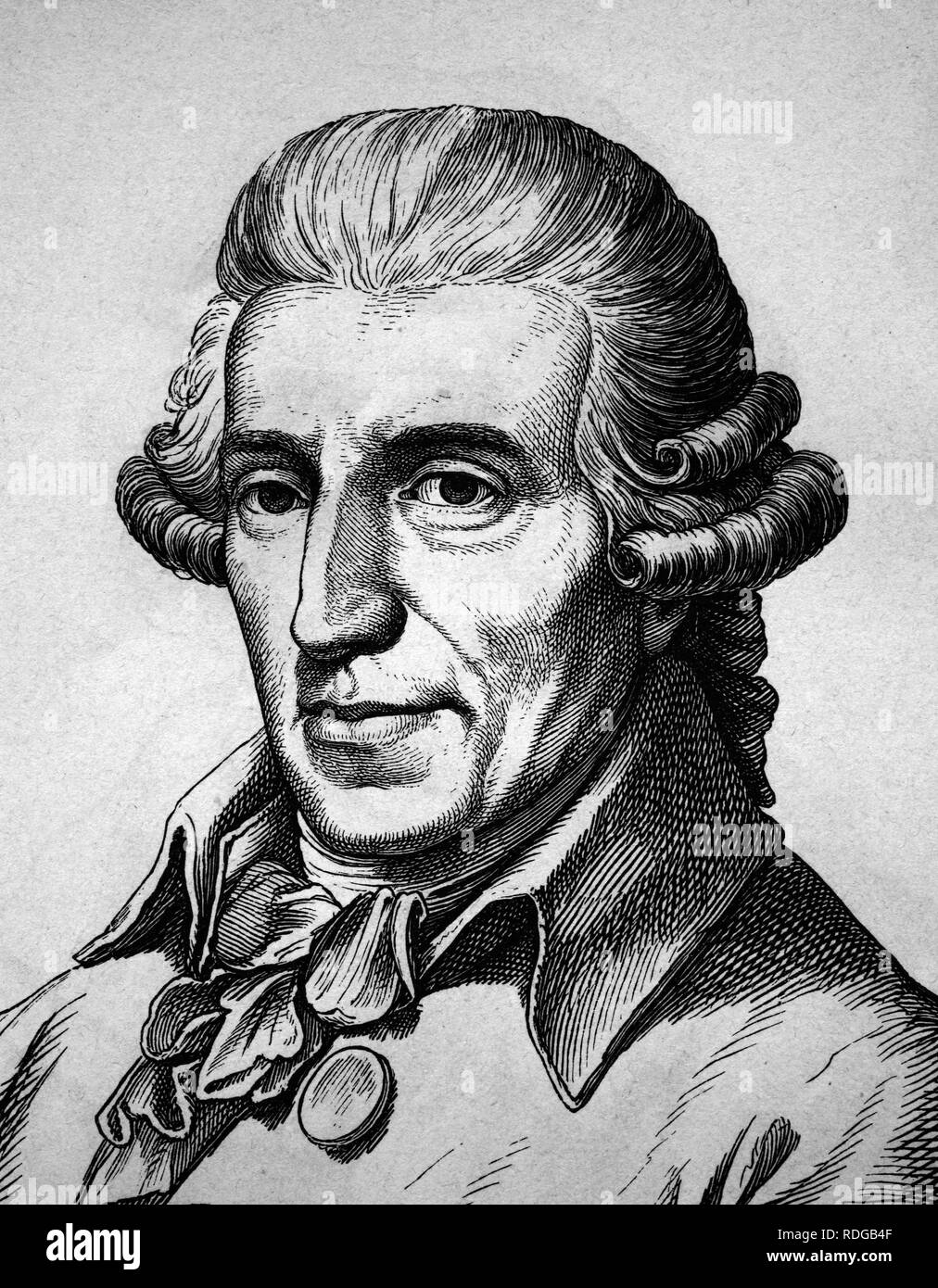 Joseph Haydn, 1732 - 1809, portrait, historic illustration, 1880 Stock Photo