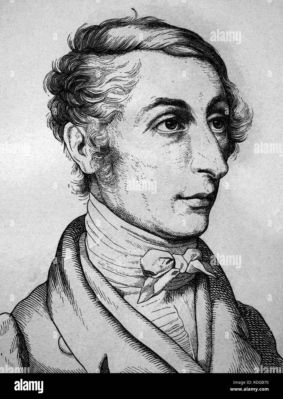 Carl Maria von Weber, 1786 - 1828, composer, portrait, historical illustration, 1880 Stock Photo