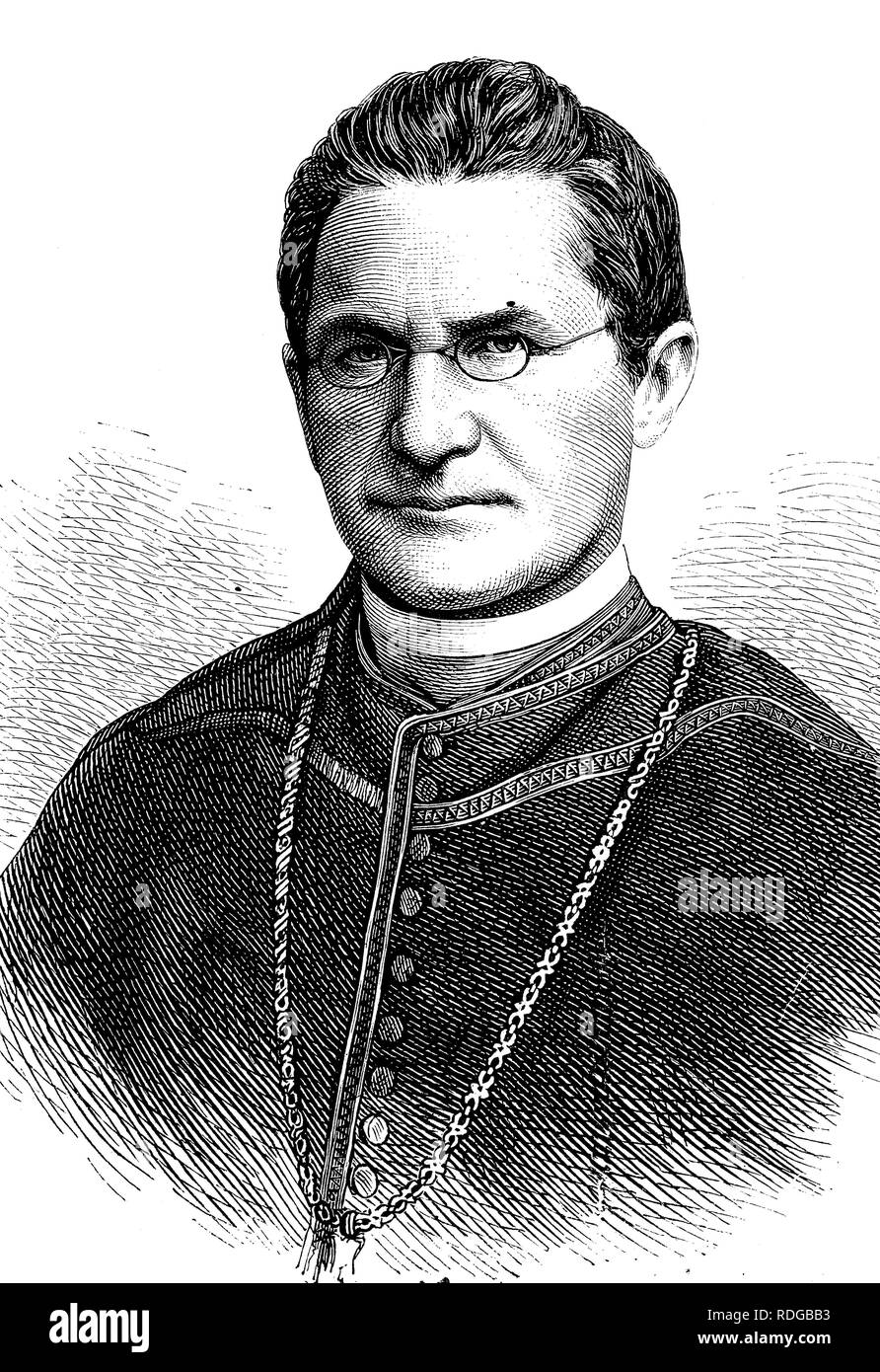 Auxiliary Bishop Lothar von Kuebel, administrator of the Archdiocese of Freiburg, 1823 - 1881, historical illustration, 1877 Stock Photo