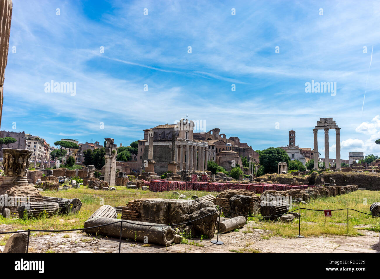 The ancient ruins at the Roman Forum, Palatine hill in Rome Stock Photo ...