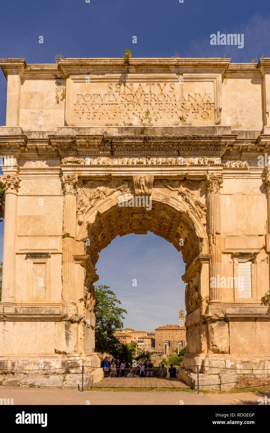 Italy, Rome, Roman Forum, Arch of Titus on the via sacra Stock Photo ...
