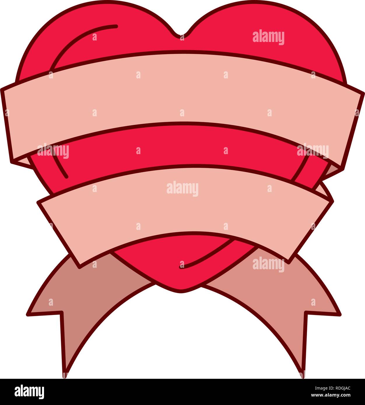 heart with ribbon isolated icon Stock Vector Image & Art - Alamy