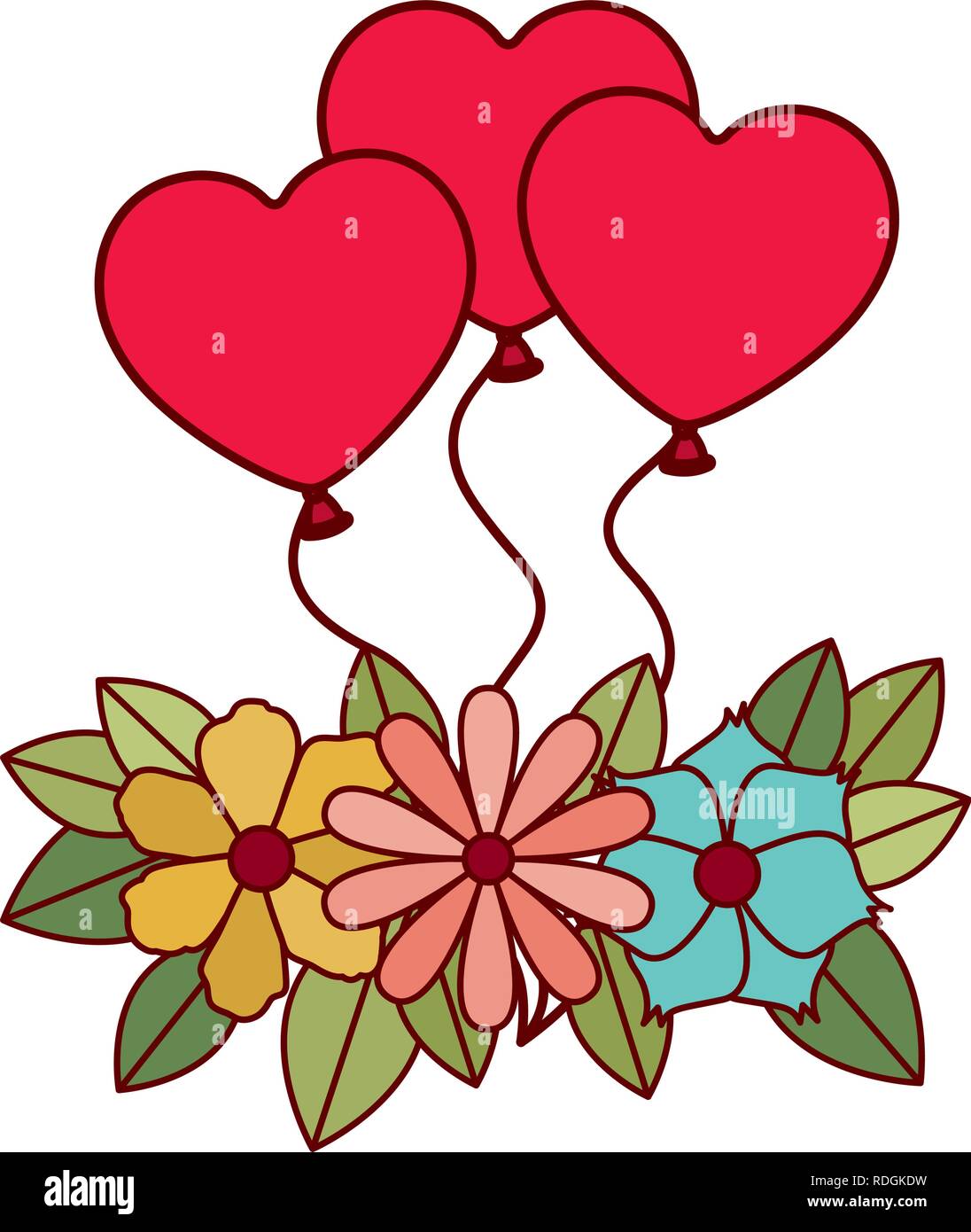heart shaped balloons isolated icon Stock Vector Image & Art - Alamy