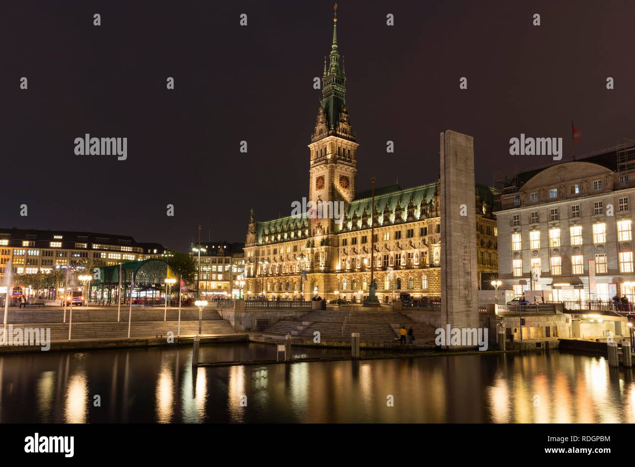 City Hall, Neo-Renaissance, Seat of Parliament and Senate, Hamburg, Germany Stock Photo