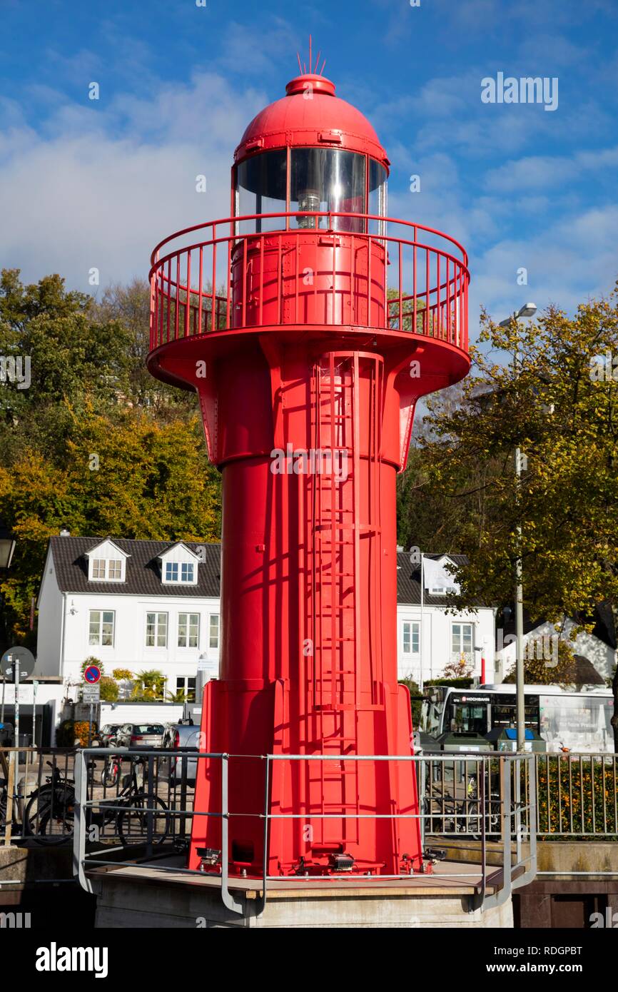 Lighthouse Pagensand South, Museumshafen Oevelgönne, Othmarschen, Hamburg, Germany Stock Photo