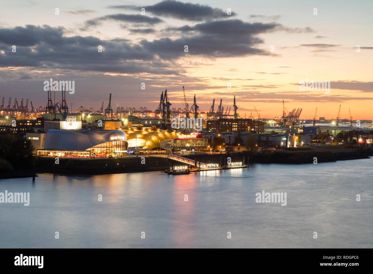 View towards Musical Theatre and Harbour, Hamburg, Germany Stock Photo