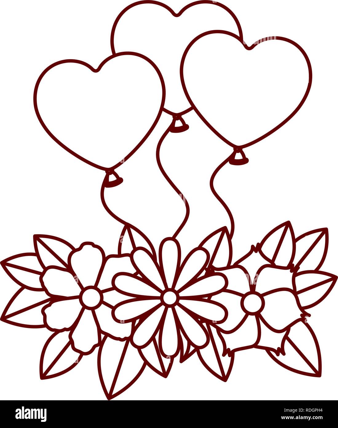 heart shaped balloons isolated icon Stock Vector Image & Art - Alamy