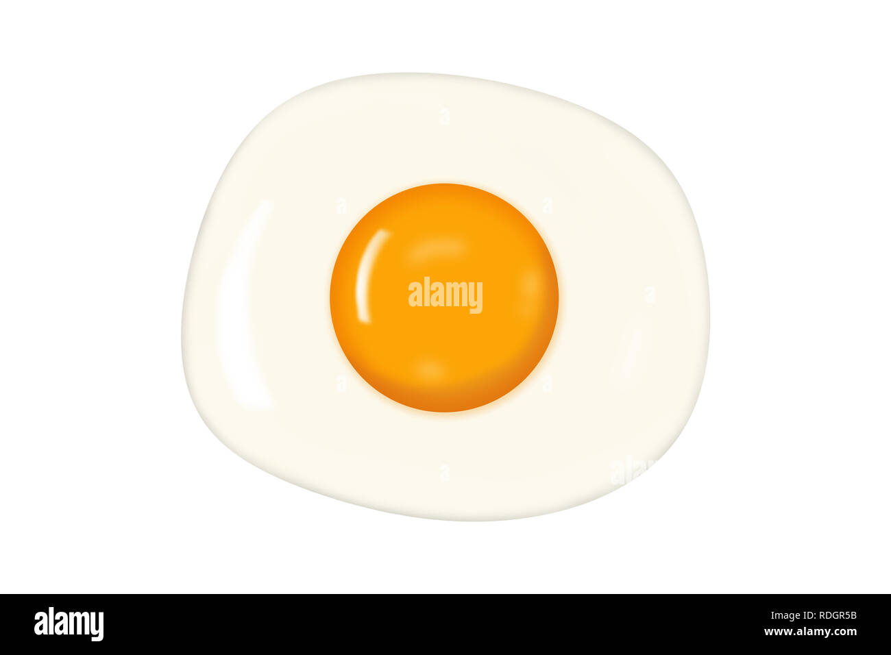 Fried egg isolated on white background. Stock Photo