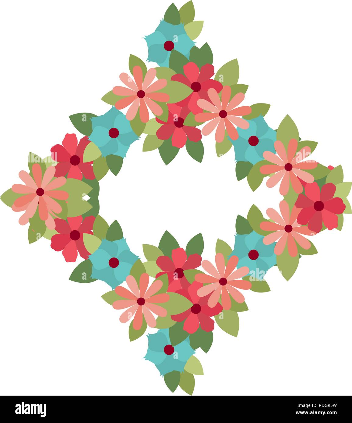 frame with flowers isolated icon Stock Vector Image & Art - Alamy