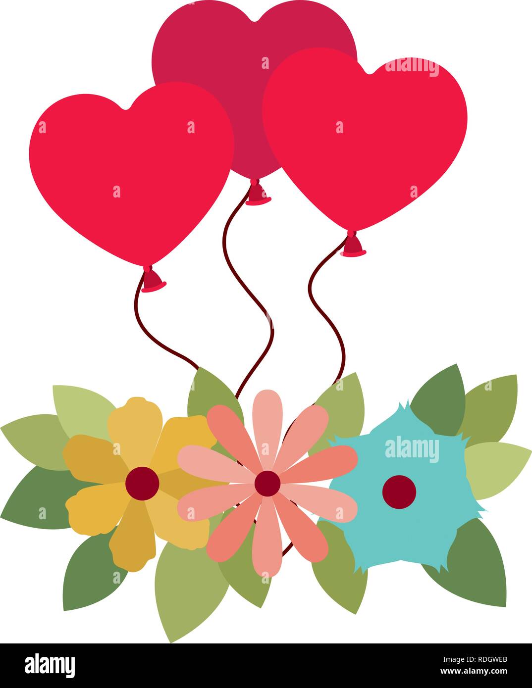 heart shaped balloons isolated icon Stock Vector Image & Art - Alamy