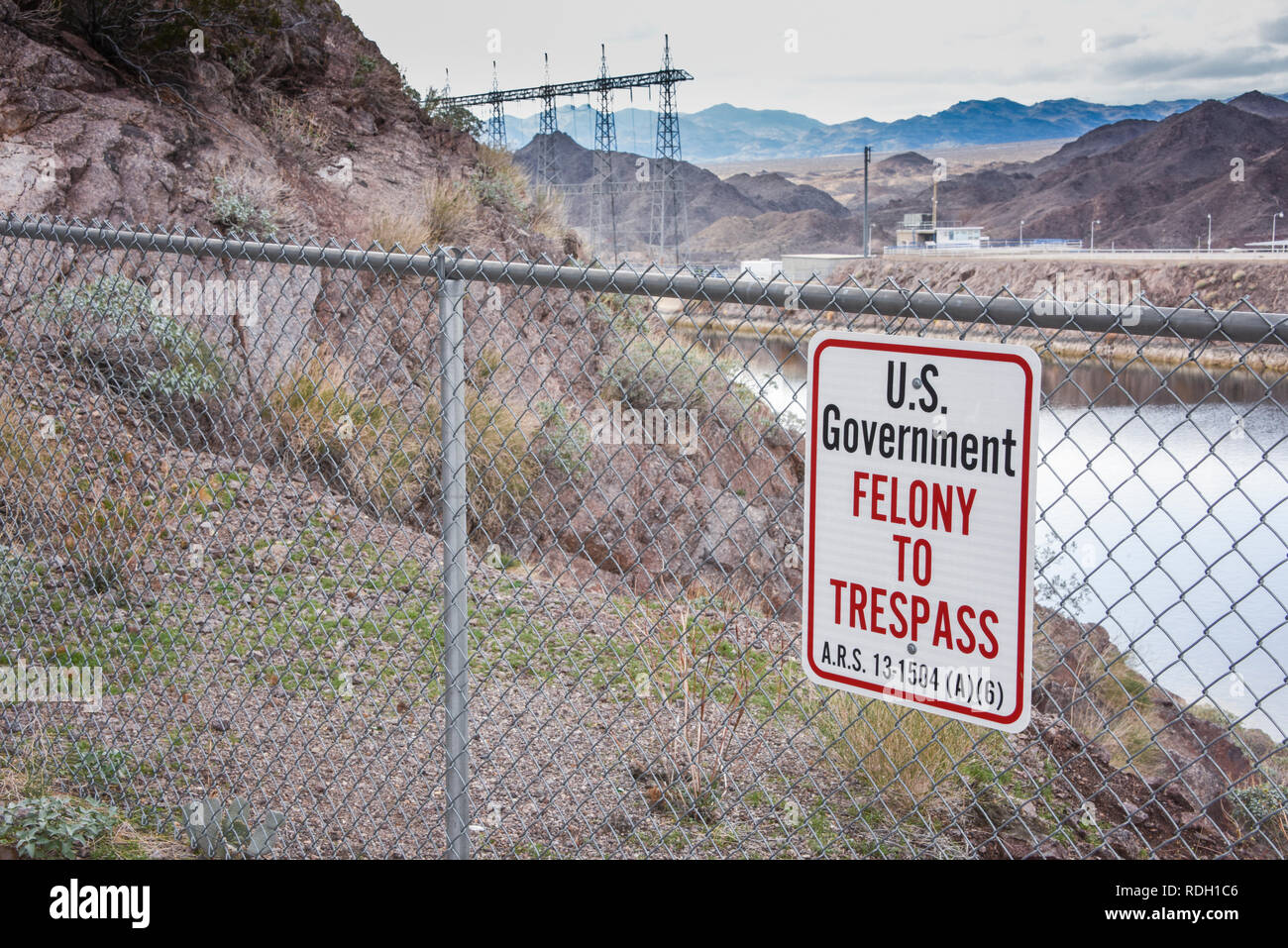 Davis Dam Hydroelectric Dam on the Colorado River near Laughlin, Nevada