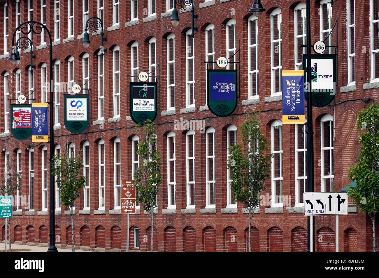 Granite street in Manchester New Hampshire Stock Photo