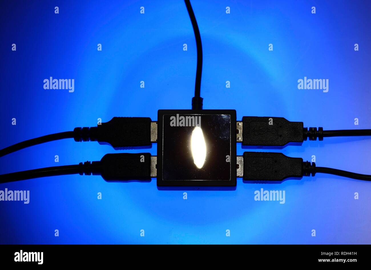 USB hub turning one USB port on a computer into four new ports for