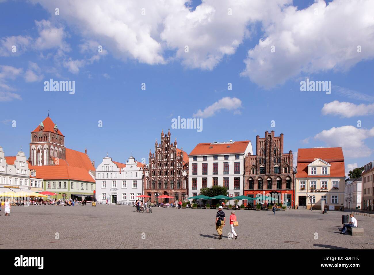 Market square, Greifswald, Baltic coast, Mecklenburg-Western Pomerania Stock Photo