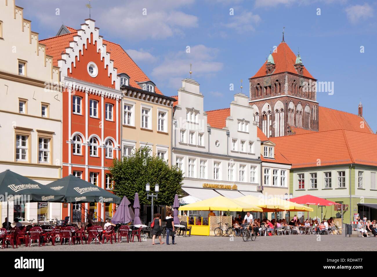 Market square, Greifswald, Baltic coast, Mecklenburg-Western Pomerania Stock Photo