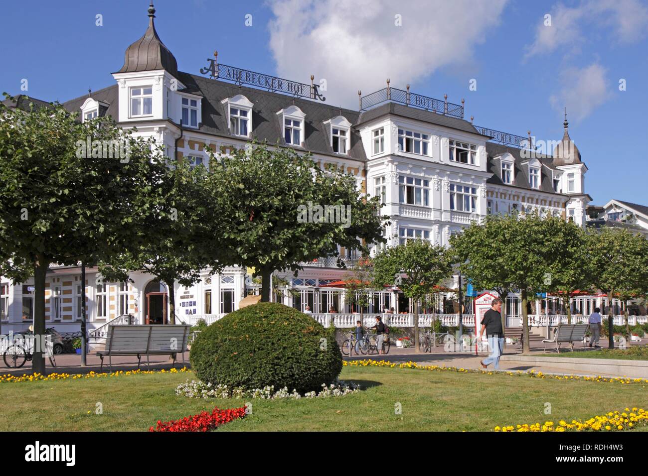 Hotel Ahlbecker Hof, Ahlbeck, Usedom island, Baltic Sea, Mecklenburg-Western Pomerania Stock Photo