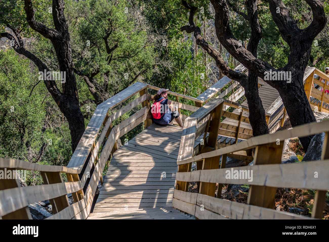Arouca Portugal 10 12 18 View Of A Stairs On Wooden Suspended Pedestrian Walkway On Mountains Overlooking The Paiva River Stock Photo Alamy