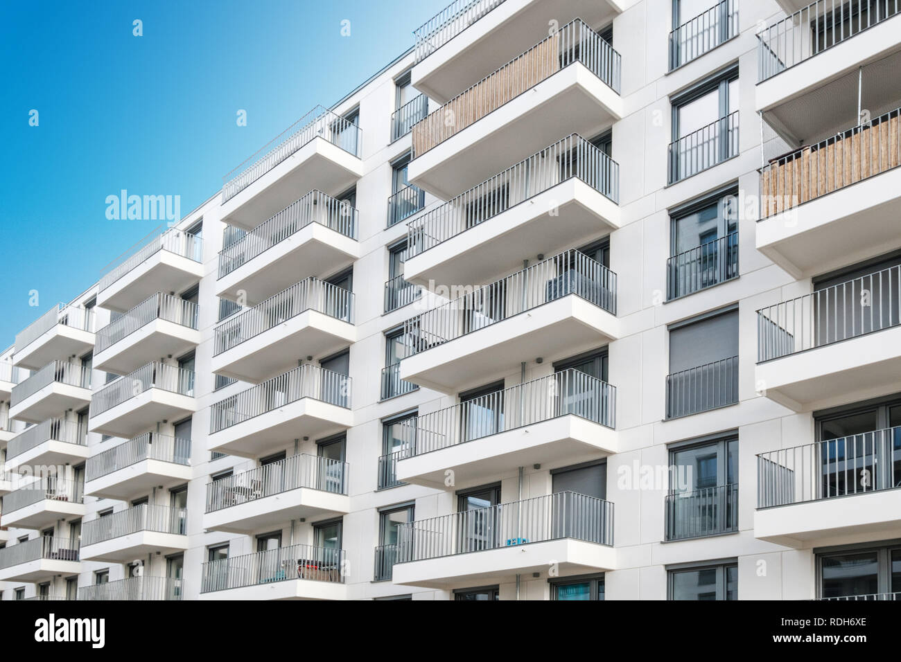 modern apartment building facade, real estate exterior  - Stock Photo