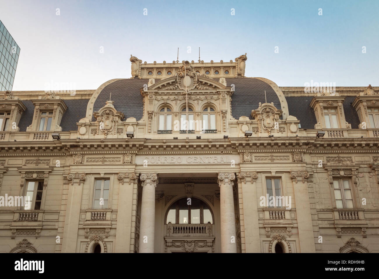 Central Post Office Building (Correo Central) at Plaza de Armas Square - Santiago, Chile Stock Photo