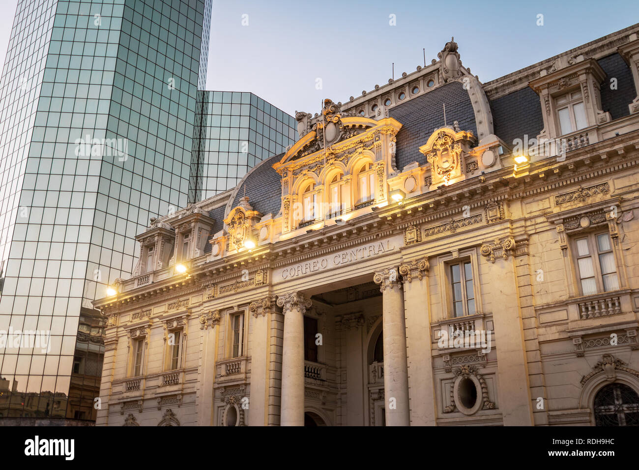 Central Post Office Building (Correo Central) at Plaza de Armas Square - Santiago, Chile Stock Photo