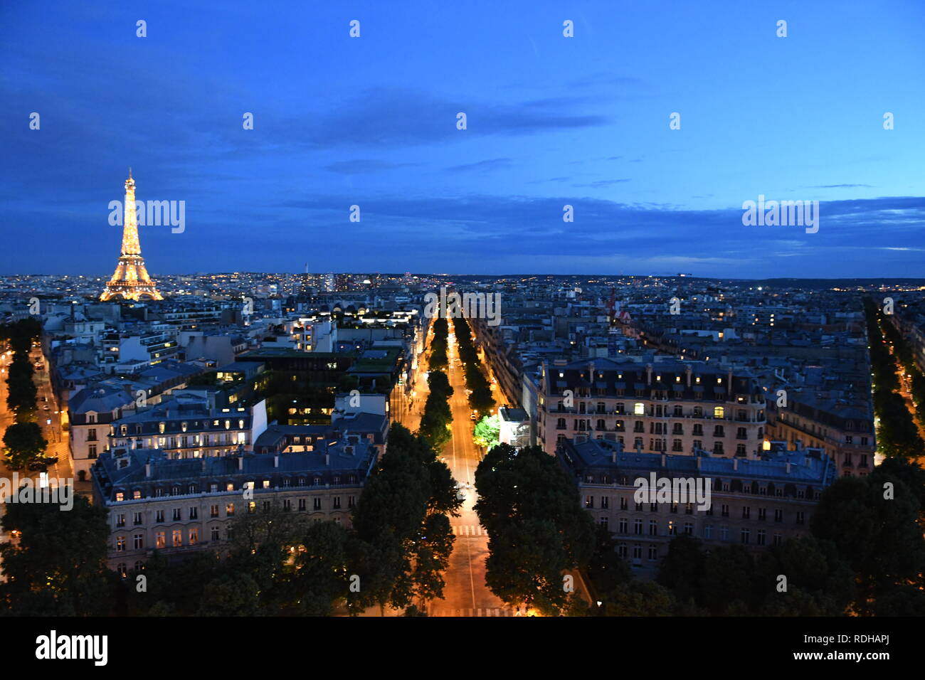 Eiffel tower at night, Paris, France Stock Photo - Alamy