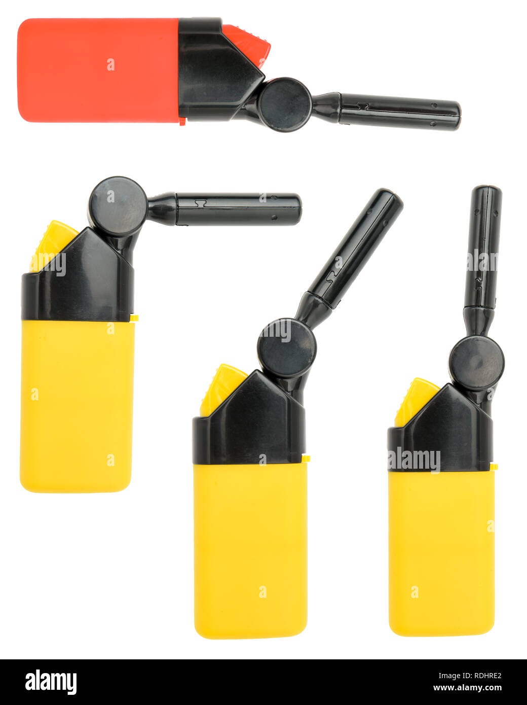 Set of gas lighters for ignition fire, gasstove, candle, fireplace