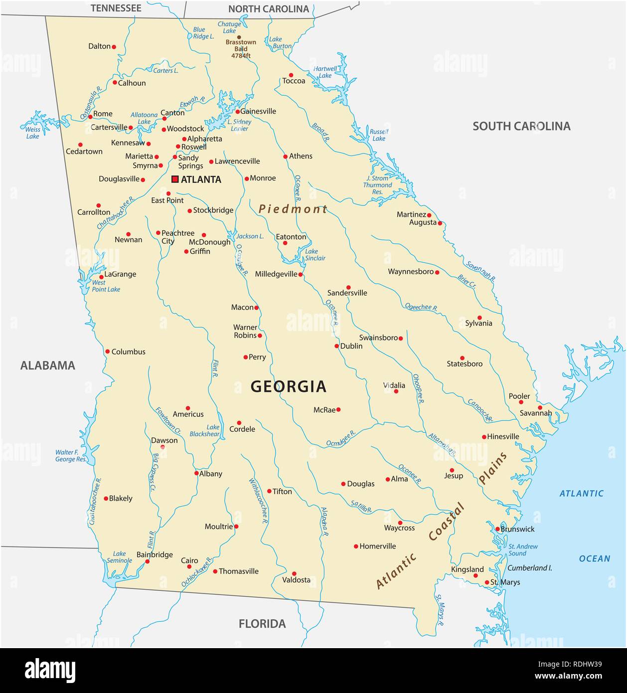 Mapa Do Condado De Johnson Na Geórgia Ilustração do Vetor - Ilustração de  lagos, jogo: 256228596