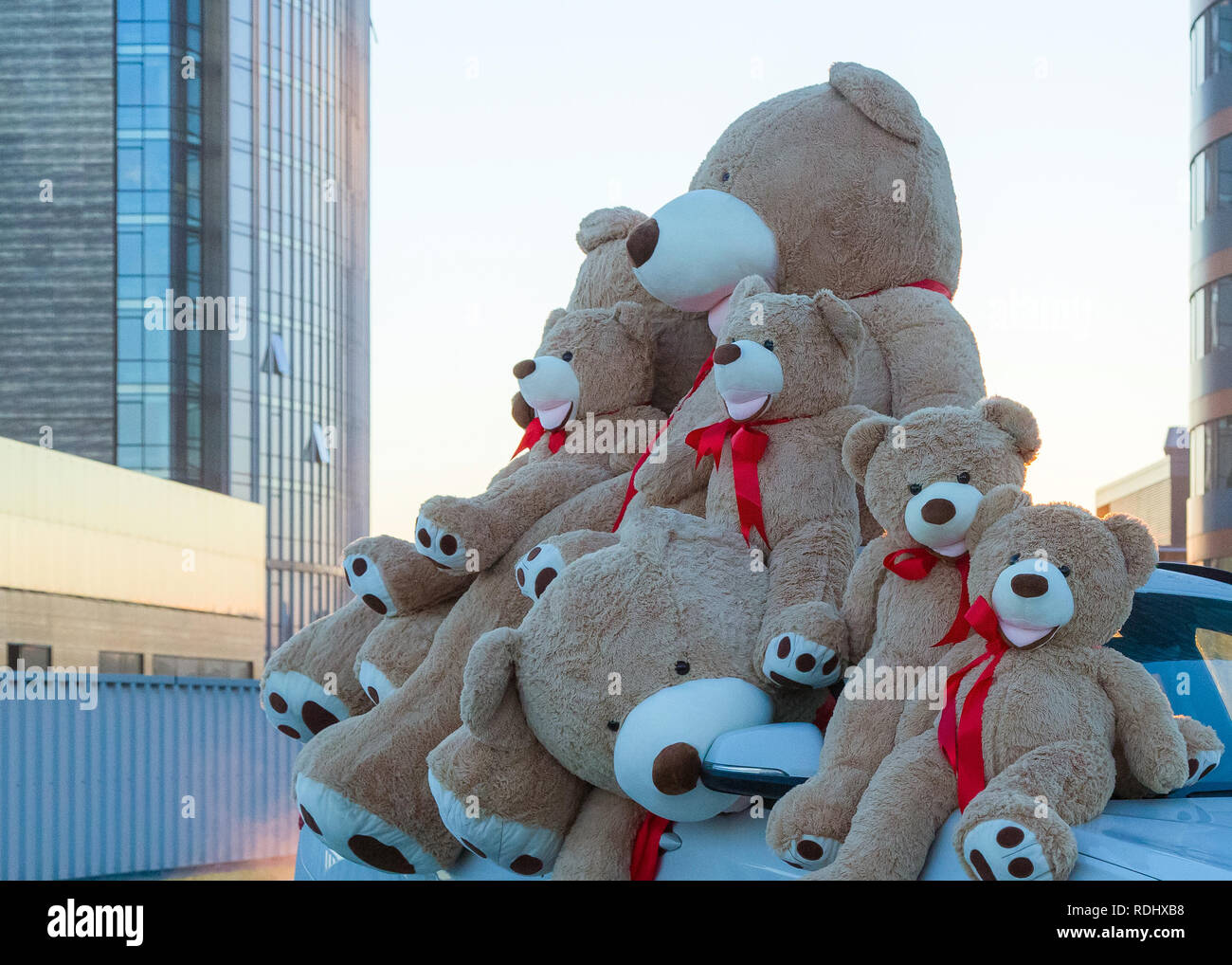 giant teddy bear red