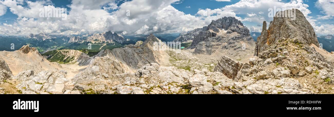 Majestic peaks of Italian Dolomites in beautiful panorama Stock Photo