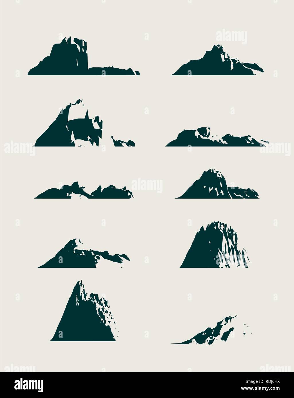 Mountain vector icons set. Mountains landscape Stock Vector Image & Art ...