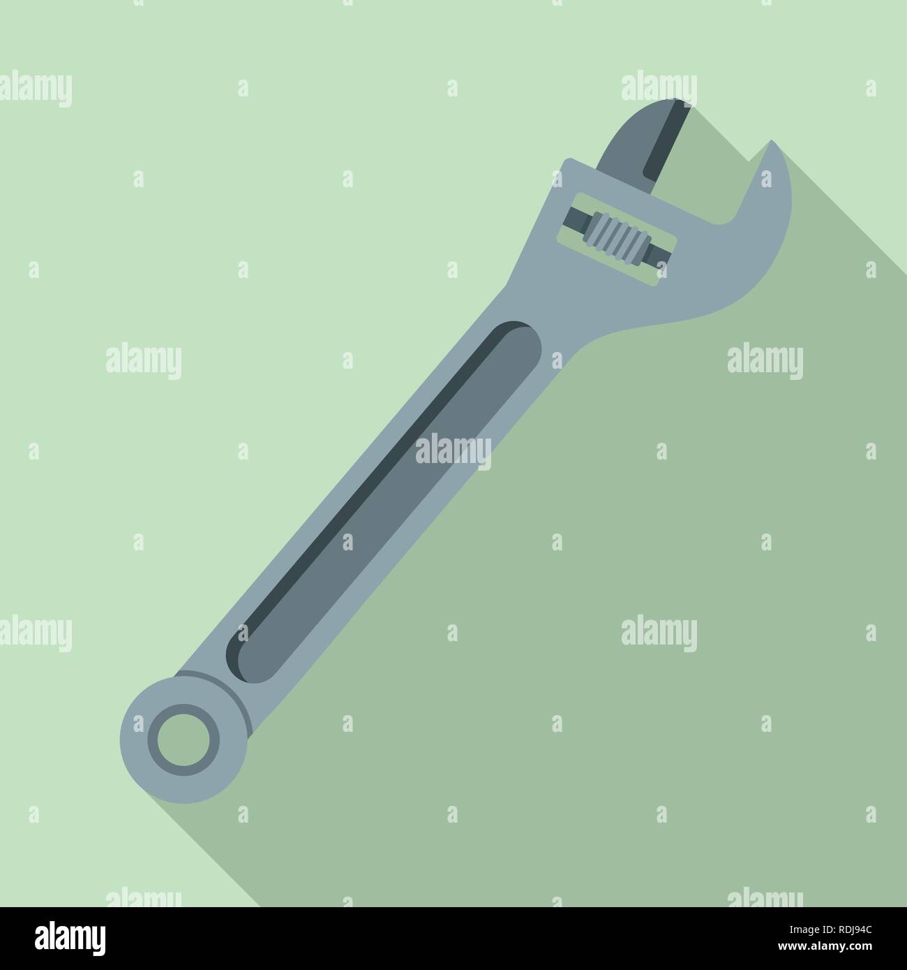 Car adjustable wrench icon. Flat illustration of car adjustable wrench