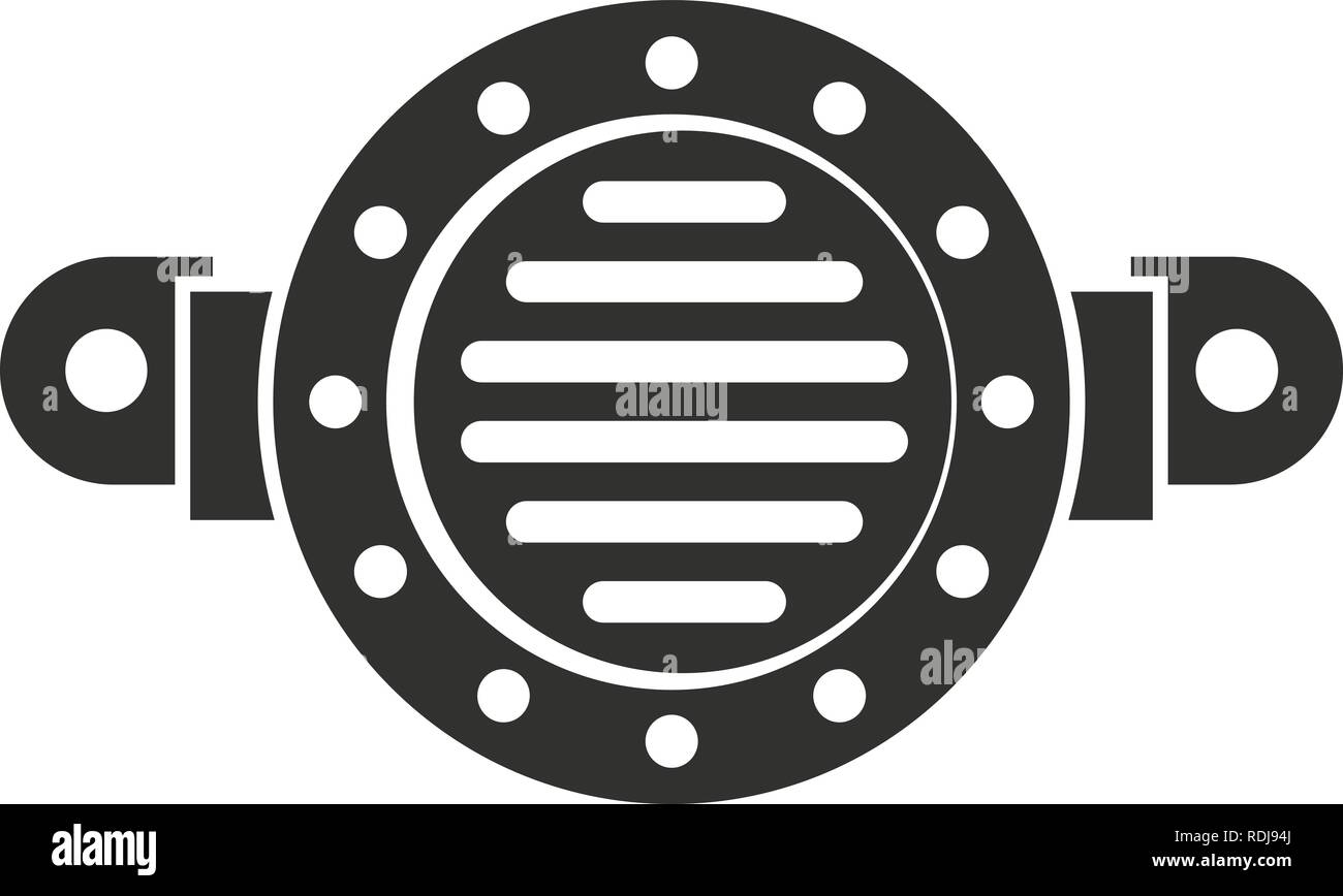 Old car horn icon. Simple illustration of old car horn vector icon for