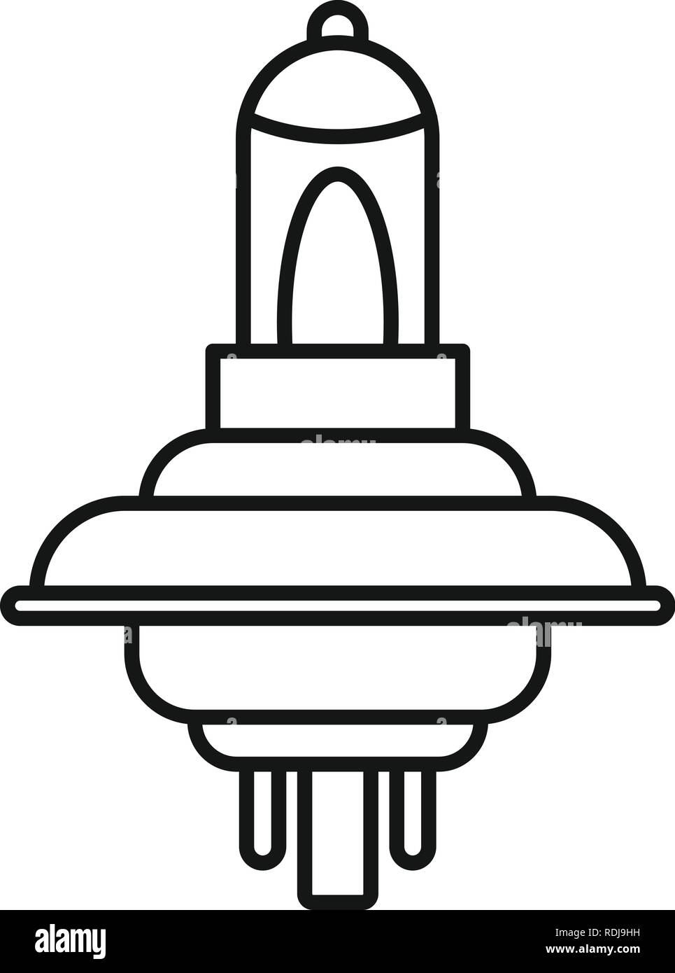 Car light bulb icon. Outline car light bulb vector icon for web design isolated on white