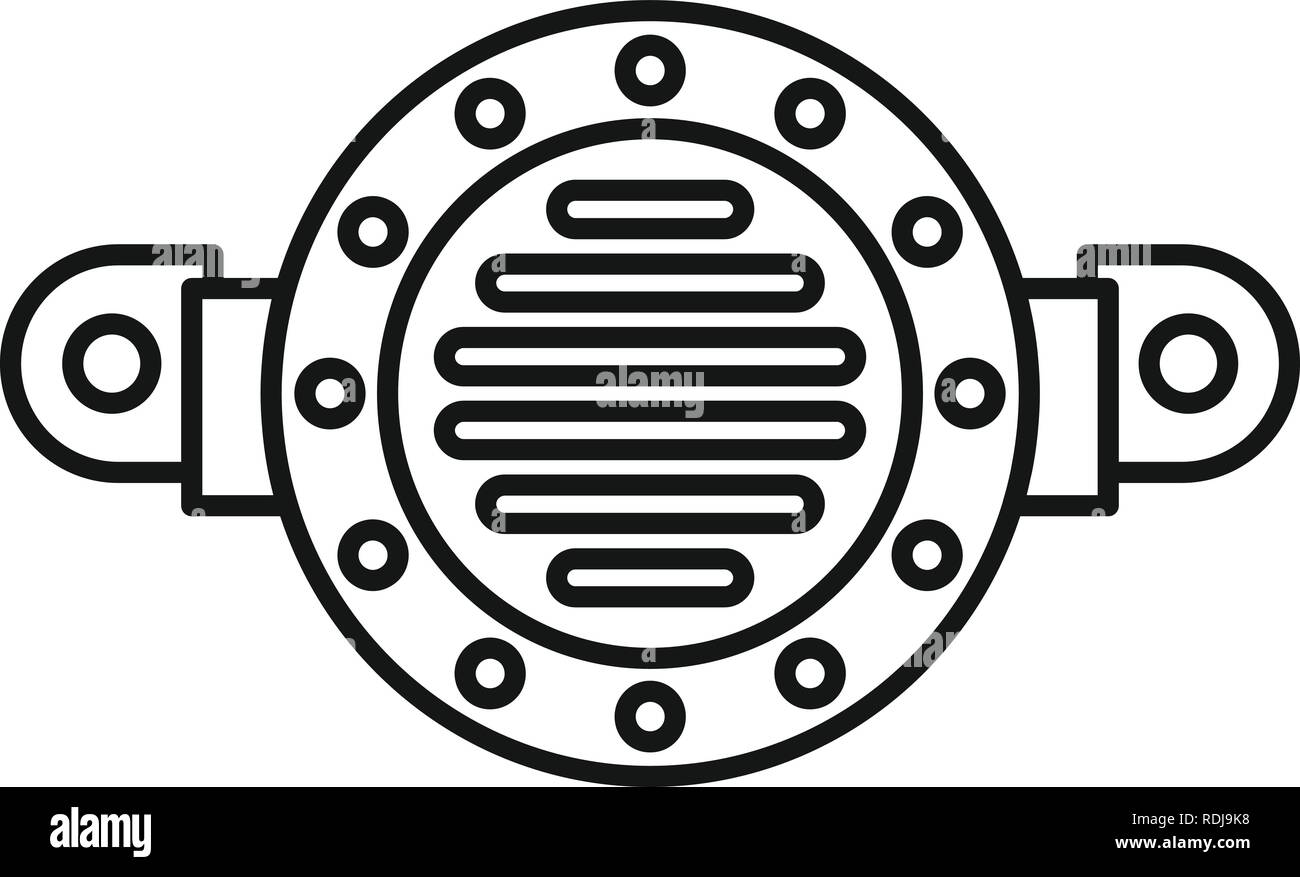 Old car horn icon. Outline old car horn vector icon for web design