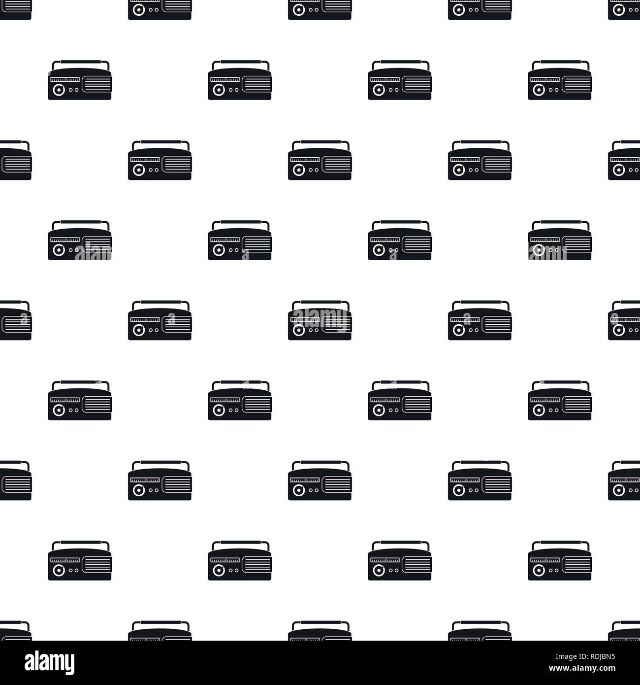 Retro radio pattern seamless vector repeat geometric for any web design Stock Vector